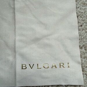 Bulgari Cream Fabric with Gold Lettering
